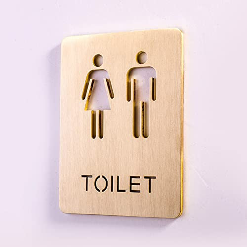 Toilettenschild, WC-Türschilder aus Messing, Badezimmerschild für Männer und Frauen, Badezimmertürschild/Plakat(B)