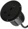 Office Desk Mount 60mm Grommet with UK Mains Power and USB-A Fast Charge Black