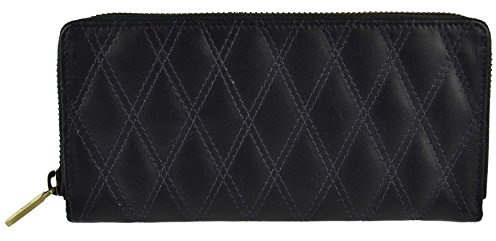 Gigi Damen Geldbörse aus gestepptem Leder mit Reißverschluss, navy, Einheitsgröße, Klassisch