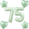 Olive Grün Luftballons Zahl 75+4 pcs herz/stern Folienballon Zahl 75 .Geburtstag frau mädchen,75 Riesenzahl Ballons 75 .geburtstagsdeko mann,Zahlenballon 75, Helium Ballons 75 Zahlen Luftballon