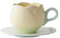 Taza de cerámica creativa de tulipán de 300 ml, juego de platos para desayuno, café, leche, color amarillo claro