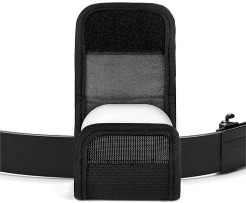 Geekria Earbuds Pouch with Belt Loop Compatible with SAMSUNG Galaxy Buds 2, Pro, Live, FE, Protective Cover with Clip Holder for Bag Strap (Black)