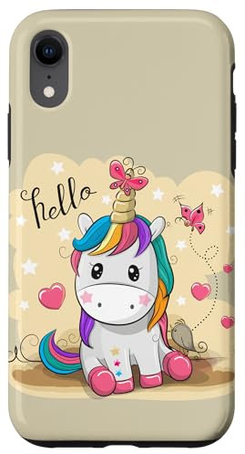 Hülle für iPhone XR Niedliche Einhorn-Shirts, I Love Unicorn, Einhorn-Cartoon-Grafik
