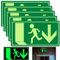 Notausgangsschild Nachleuchtend, 5 Stück Fluchtwegschilder Pfeil unten, 30x15 cm, Hochwertiges Aluminium Schild Notausgang Für Infoschild, Rettungsweg, Fluchtweg, Notausgang, Notbeleuchtung