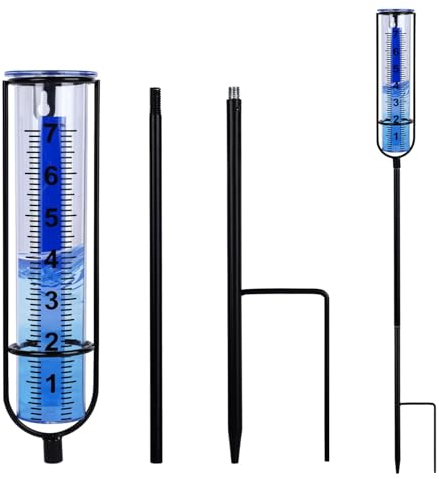 Pluviomètre Amovible, Pluviomètre pour extérieur, Pluviomètres, Pluviomètre pour Jardin, Convient aux pelouses, résistant au Vent et à la Pluie, au Froid, aux Fissures et à la déformation