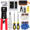 MAYLINE Kit de herramientas de crimpado para cables de red RJ45 para pasar CAT6 Cat5e Cat5 conectores de paso CAT6 RJ11 TJ12 pelacables alicates de corte de alambre 50 Conectores (Rojo)