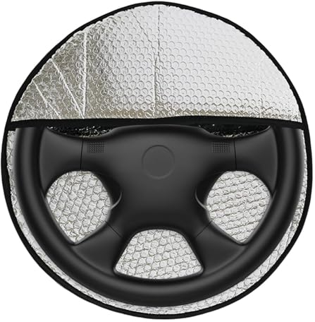 Lenkrad Sonnenschutz Abdeckung, 43x43CM Auto Lenkradhülle Hitzeschutz, Hitzeschutz Lenkrad, Lenkrad Sonnenschutz Auto, Anti Lenkradschutz Abdeckung Für Die Meisten Autos, SUV, LKW