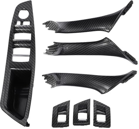 TATARENGS Kompatibel Mit F10 F11 5er 2010 2011 2012 2013 2014 2015 2016 2017 7 Stück RHD Auto-Innentürverkleidung Griff Zugverkleidung Armlehnenabdeckung Türgriffe Innentüren