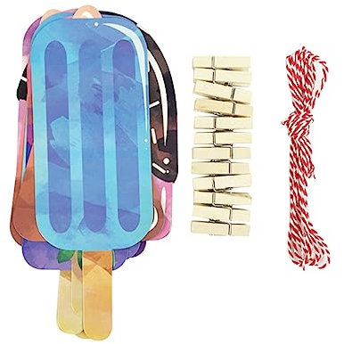 TOYANDONA 11 Stück Buntes Eis Am Stiel-banner Aus Papier, Holz, Metall Und Schnur, Robust Und Leicht, Für Sommer- Und Strandpartys An Wänden, Fenstern, Tischen Und Türen Anbringbar, Wundersc