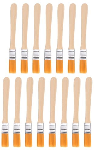 sourcing map 15pcs Paint Brushes 0.5 Paint Brush Nylon Flat Wall Paint Brush Soft Bristle with Wood Handle for Painting DIY Latex Paints Furniture Cabinets Fences, Orange