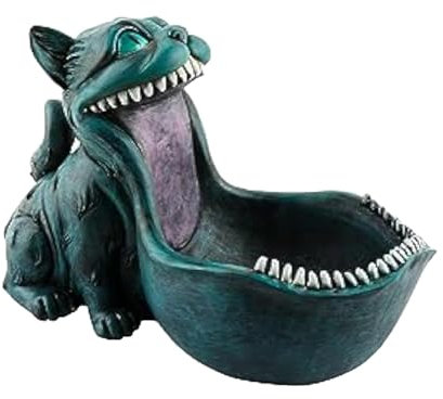 MagiDeal Cat Key Bowl for Entryway Table Decorative Bowl Large Mouth Sculpture Candy Dish Bowl Cat Statue for Housewarming, Blue Cat