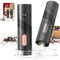 CIRCLE JOY Electric Salt and Pepper Grinder Set Top-Refill Battery Operated Salt and Pepper Mill Grinders with Storage Base, Adjustable Coarseness, 120ml Capacity and White LED Light, Black