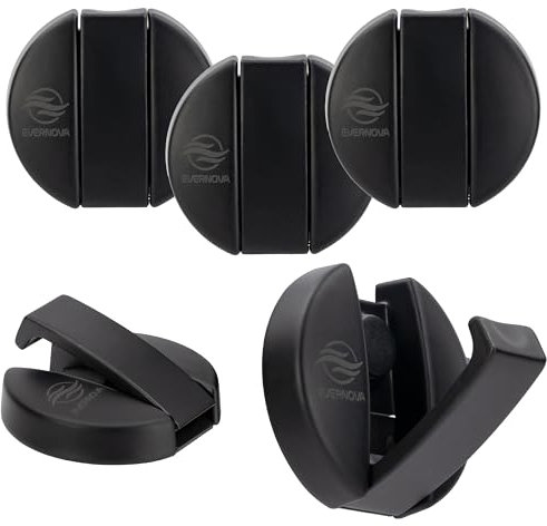 Appendiabiti da parete Set da 5, Resistenza fino a 25 kg, Design Elegante, Facili da Installare, Ideali per Casa, Cucina e Ufficio (Nero)