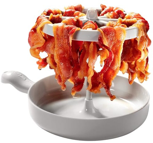Bacon Maker Mikrowelle | Mikrowellen Baconspeck Kocher | Mikrowellen Zubehör für Die Einfache Zubereitung Von Feiertagsmahlzeiten –Jedes Mal Knusprigerer, Gesünderer und Schnellerer Speck- Fettfänger