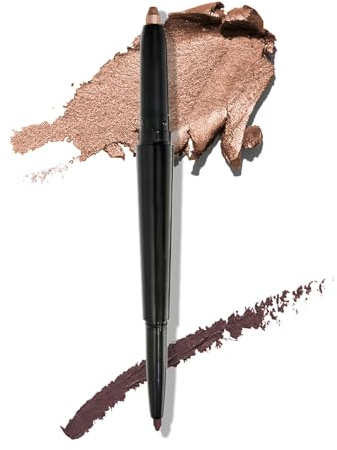 LAURA GELLER NEW YORK Swipe-n-Line Dual-Ended Eyeshadow + Eyeliner - Natural (Toasted-Brown/Rich Chestnut) - Cream Eyeshadow & Smooth Glide Eyeliner - Waterproof & Crease-free Color