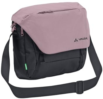 VAUDE Umhängetasche ROM S III - hochwertige Messenger Bag Herren & Damen aus recyceltem PET, wasserabweisende Schultertasche mit Notebook-Fach - black/purple ash, Mittelgroße