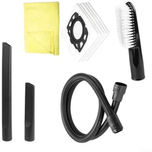 Eawfgtuw Kit d'aspirateur intérieur de voiture avec tuyau d'extension, chiffon en microfibre, suceur plat et brosse pour aspirateur Karcher WD2 WD3 MV2 Wet Dry