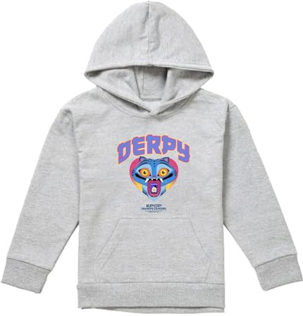 Kpop Demon Hunters Derpy Collegic Youth Kids Boy/Girls Pull-Over Hoodie T Shirt, Heather Grey, 7-8