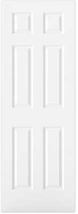 BARNSMITH 28x80 in Raised 6-Panel Textured White Primed Molded Door Slab, Classic Style Paintable Hollow Core Interior Door Panel, for Pocket, Swing, Sliding Door, Durable and Lightweight