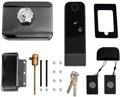Serratura Keyless Ingresso Porta Biometrica Password App Telecomando WiFi Elettronico con Prompt Vocale Impermeabile per Cortile