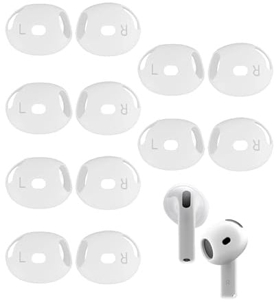 Thapncow 6 Paar Ultradünne Ersatz-Ohrstöpsel für AirPods 4, Ersatz-Ohrstöpsel für Airpods 4, Kopfhörer Gummi Aufsätze & Kopfhörer Ohrpolster, Schützende Flüssig Silikon Hülle Soft Skin