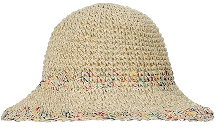 TINAYAUE Damen Strohhut Mädchen Strandhut Atmungsaktiver Sonnenhut Faltbarer Fischerhut Eleganter Anglerhut Leichter Sonnenhut UV-Schutz Freizeithut Verstellbare Strandmütze für Erwachsene, Kinder