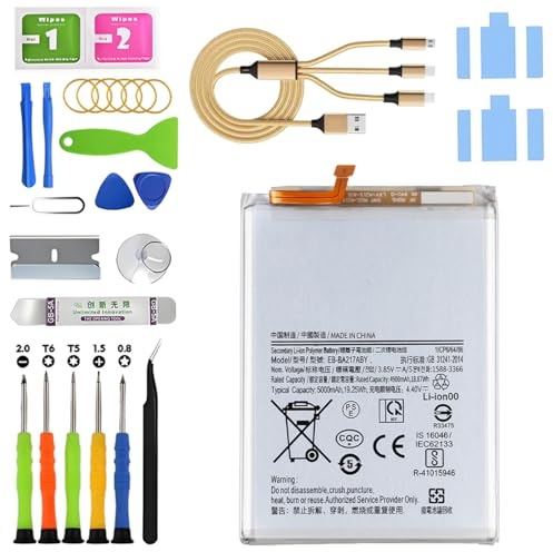 Batterie Akku für Samsung A21s Eb-ba217aby | mit Reparatur Kit,5000 mAh,Lithium Polymer,Ersatz Batterie,für Model：A217F A217F/DS A217F/DSN A217M A217M/DS A217N