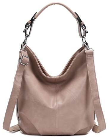 OBC Damen Tasche Shopper Hobo-Bag Henkeltasche Schultertasche Umhängetasche Handtasche Crossover CrossBag Damentasche Reisetasche Beuteltasche (Rosa)