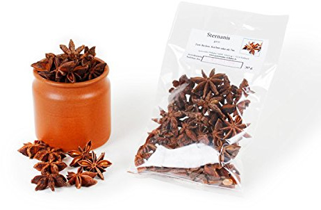 Sternanis ganz, Star Anise, Weihnachtsgewürze, Backzutaten, Einlegegewürz glutenfrei, 30g
