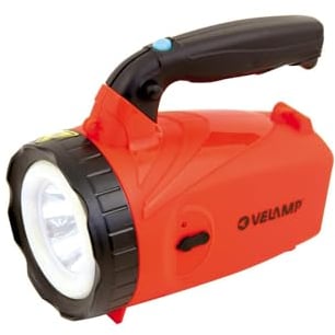 VELAMP Hornet Torcia Lanterna LED 350 Lumen (5W), Fascio Doppio, Lampada Ricaricabile. Batteria Litio. per Campeggio, Pesca, Trekking, Emergenze. Impermeabile IP44 5 W, Rosso