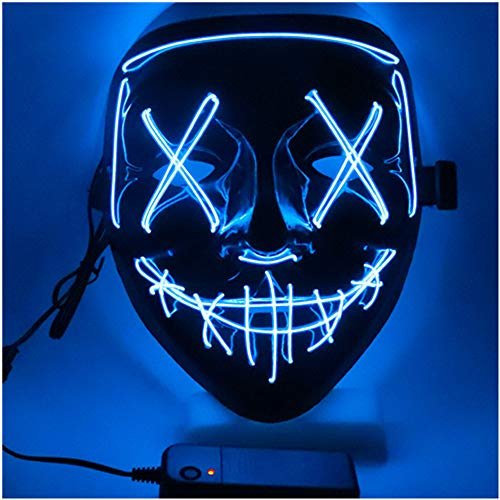 SOUTHSKY LED Licht Maske Leuchtend Vollmaske Neon Lichter Blinker EL Glowing Für Halloween Kostüm Cosplay Party