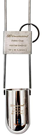 Zahn Cup Viscosity Cup Viscometer Dip Type Immersion Stainless Steel 44ml Cup Volume (#1/#2/#3/#4/#5) for Test The Viscosity of Newtonian or Approximate Newtonian Liquid (NO.4)