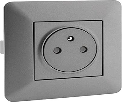 Zenitech - Prise de courant affleurante 2P+T 16A simple Artezo - Titanium