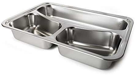 Spice Vaschetta di Ricambio 3 scomparti in Acciaio Inox per scaldavivande portatile Amarillo Inox TRIO +DV SPP030 e SPP030-DV