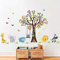 Runtoo Sticker Muraux Animaux Foret Autocollant Mural Arbres Amovible Deco Stickers Girafe Éléphant Singe Chambre Enfant Bébé Salon Decoration