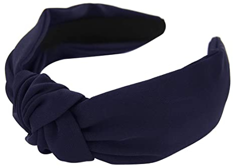 axy Stoff Haarreif mit Knoten-Vintage-Wunderschön Damen Stirnband Haarschmuck Haarreifen HR35 (Schwarzblau)
