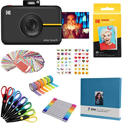 KODAK Step Touch Fotocamera digitale con stampa istantanea da 13 MP, touchscreen LCD da 3,5 pollici (Nero) Pacchetto scrapbook