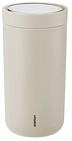 Stelton To-Go Click - Thermobecher, doppelwandige Isolierflasche - Rostfreier, auslaufsicherer Kaffeebecher/Teebecher mit Smart-Click-Deckel - Heiße & kalte Getränke - 0,2 Liter, Sand