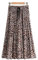 Frauenröcke - Mode Frühling Und Sommer Rock Damen Leopard Print Plissierten Rock Retro Kordelzug Elastische Taille Mittellange Rock Lässig Koreanischen A-Linie Rock Sexy Und Elegant, Leopard, L