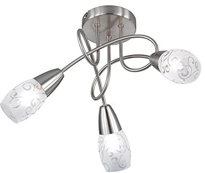 meineWunschleuchte 3-flammige Deckenleuchte Ø 47cm mit weißen Glasschirmen