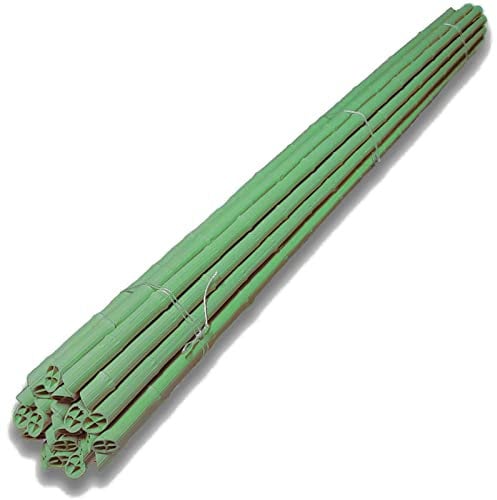 La zappa Cannetta in plastica riciclata effetto bambù tutore per giardinaggio ed agricoltura (10, Ø 23 mm x h 150 cm)