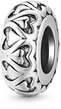 GNOCE Vantage Muster Stopper für Charm Armbänder 925 Sterling Silber Charms Beads für Schlangenketten Armbänder/Halsketten Schmuck Geschenk (Stopper-3)