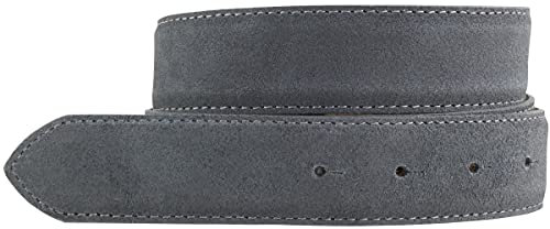 BELTINGER Wechselgürtel aus Veloursleder ohne Schnalle 3,5 cm | Druckknopf-Gürtel für Damen Herren 35mm | Wildleder-Gürtel | Anthrazit 100cm