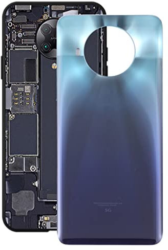 MDYH JBC Coque arrière de Batterie en Verre ATYJJ for Xiaomi Redmi Note 9 Pro 5G/Mi 10T Lite 5G (Color : Blue)
