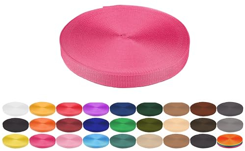 Gurtband 5 Meter aus Polypropylen PP- Gurtband Taschengurtband Breiten 20 mm 25 mm 30 mm 40 mm zur Auswahl (hier Pink 20 mm)