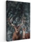 MuchoWow© Bild auf Leinwand Groß 80x120 cm XXL Schlafzimmer Bilder Wand Deko Wohnzimmer Modern Wanddeko Bilderwand Geschenk Hirsch - Rotwild - Reh - Tiere - Winter - Geweih - Schnee - Natur