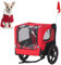 DlandHome Hundeanhänger, faltbar und anpassbar, Kinderwagen für Haustiere, mit Vorderrad, Reflektoren, Fahrradträger, faltbar, aus Oxford-Stoff, Belastung: 40 kg, Rot