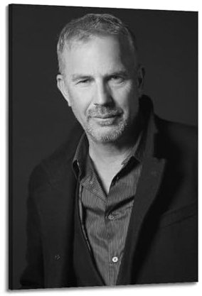 TeDe Kevin Costner Kunst Wohnzimmer Schlafzimmer Poster Gemälde Dekoratives Gemälde Druck Leinwand Wand 20 x 30 cm Rahmen-Stil-3