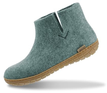 GLERUPS Damen und Herren Indoor und Outdoor Hausschuhe mit Gummisohle (Nordsee) | Bequeme Slipper-Stiefel für Damen und Herren | Kuschelige Herren und Damen Stiefelpantoffeln