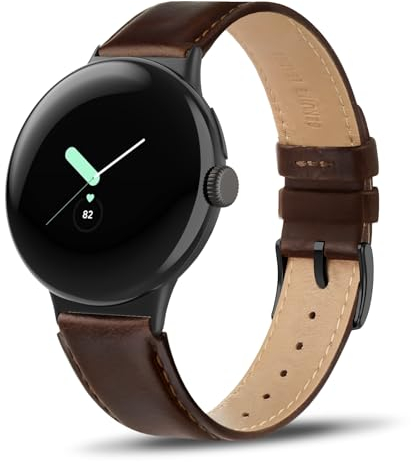 Tuocal Lederarmband Kompatibel Mit Google Pixel Watch - Weiches Echtes Leder Ersatzarmband, Mahagoni